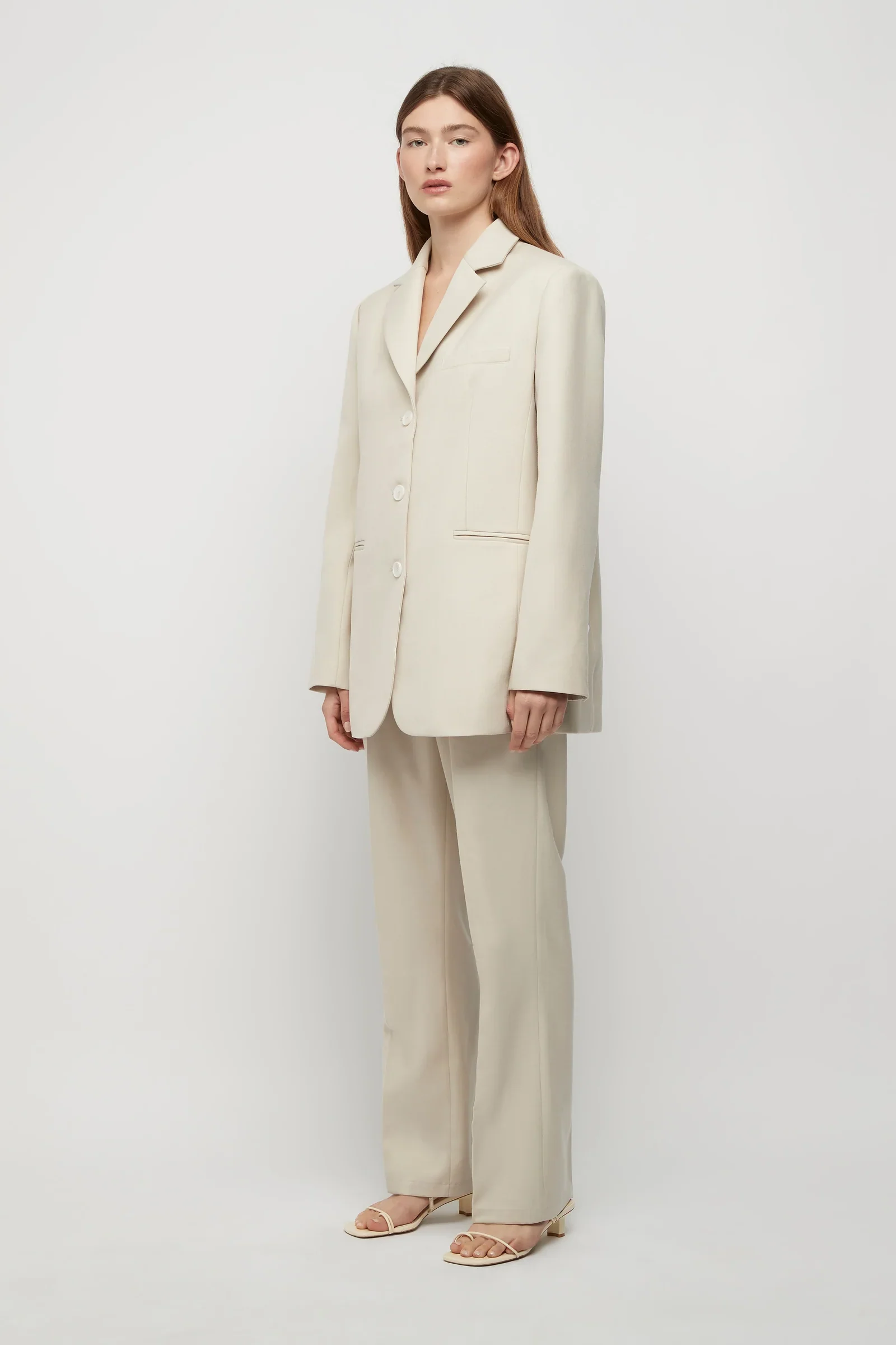 FRIEND OF AUDREY - Filippa Single Breasted Blazer (Winter White) - Image 3