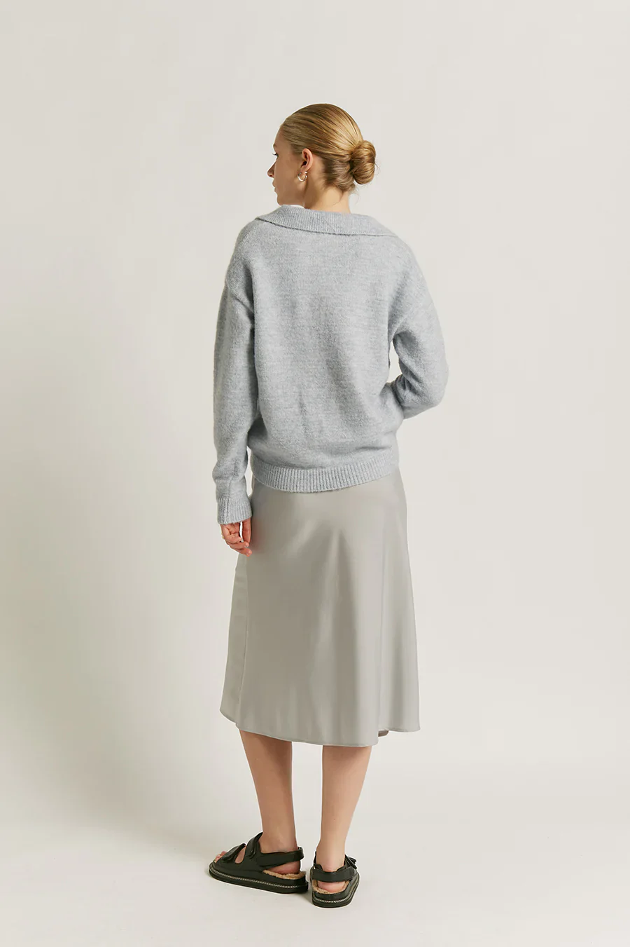 FRIEND OF AUDREY - Greta Polo Knit Top (Powder Blue) - Image 4