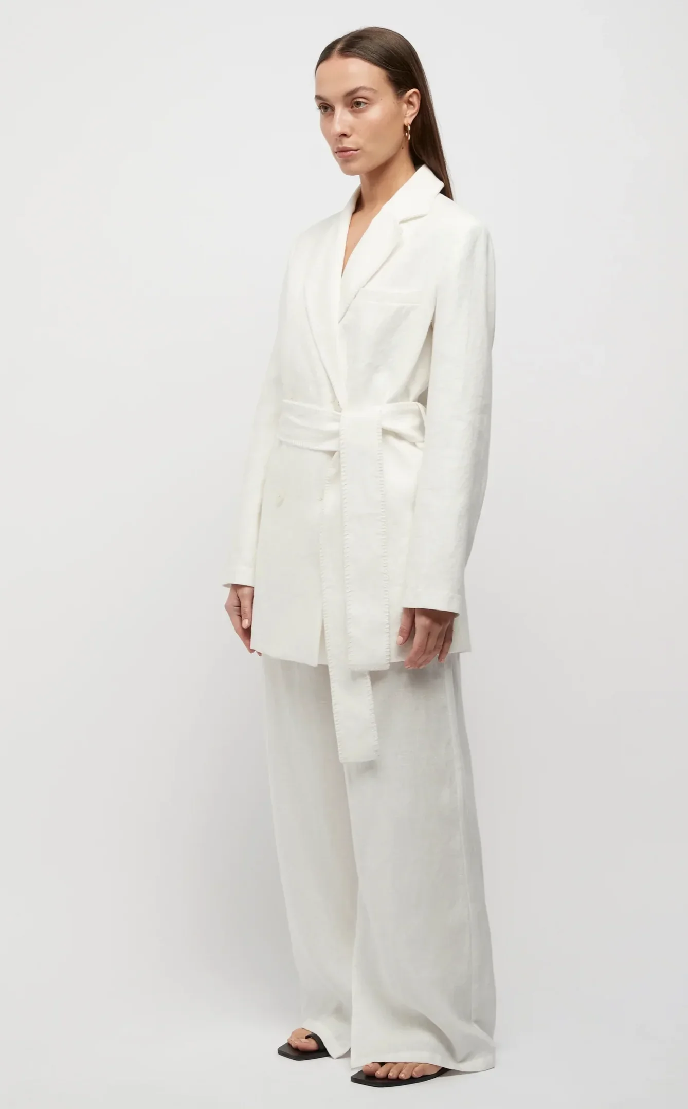 FRIEND OF AUDREY - HAYWORTH BLANKET STITCH LINEN BLAZER (WHITE) - Image 3