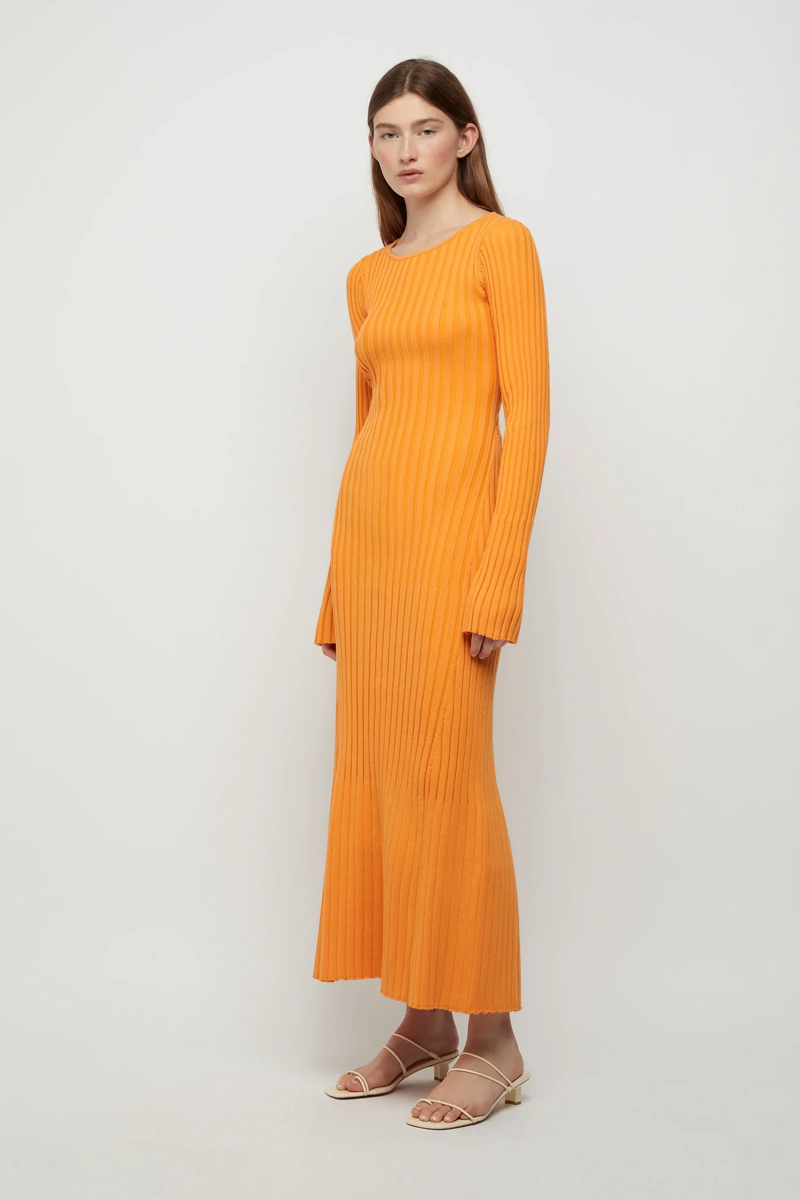 FRIEND OF AUDREY - Lowry Cross Back Knit Dress (Tangerine) - Image 3