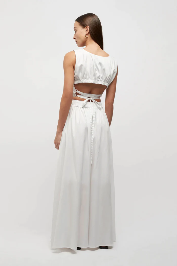 FRIEND OF AUDREY - MICHELE TIE BACK CROP TOP (WHITE) - Image 3