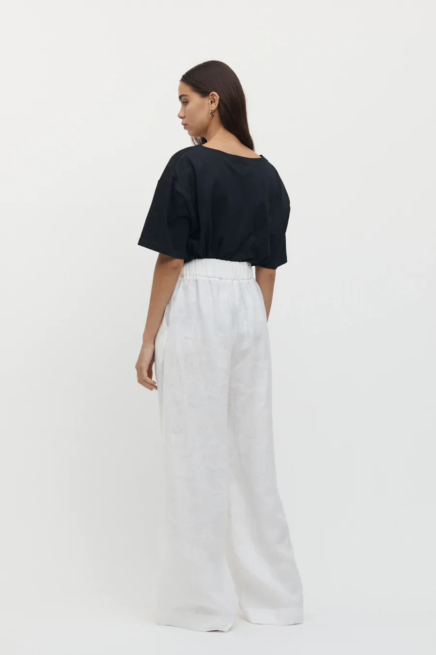 FRIEND OF AUDREY - Sète Linen Elastic Waist Pant (White) - Image 3