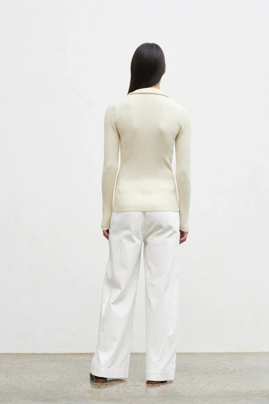 FRIEND OF AUDREY - Wallis 100% Merino Wool Zip Knit (Oatmarle) - Image 3