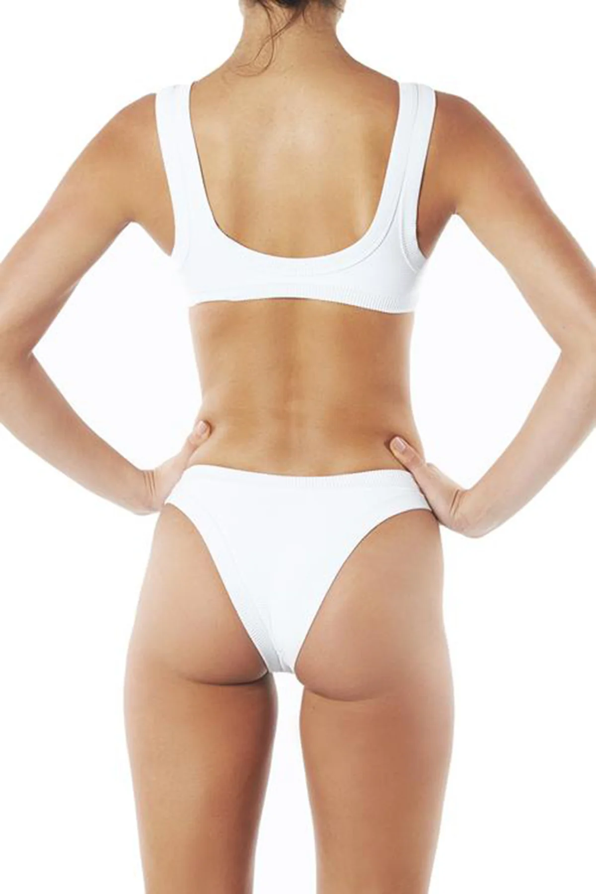 INC Swim - FRAME CROP TOP - WHITE RIB - Image 5