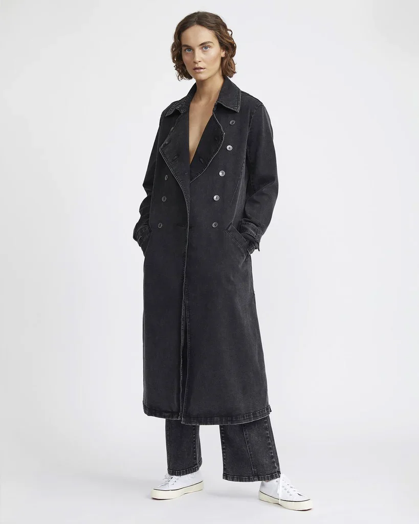 JAC + MOOKI - Denim Trench Coat (Vintage Black) - Image 3