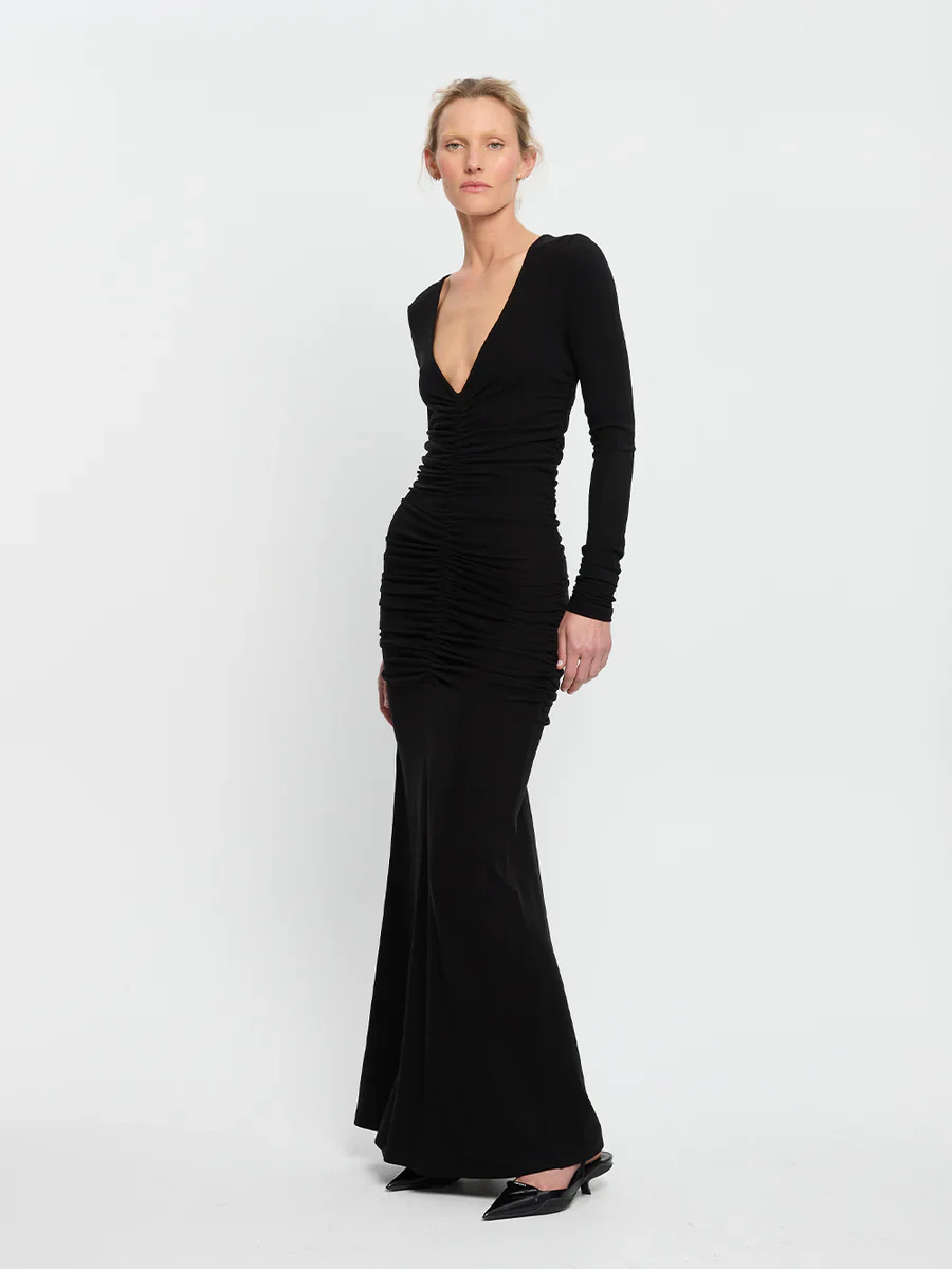 KIVARI - AMAL MIDI DRESS (BLACK) - Image 3