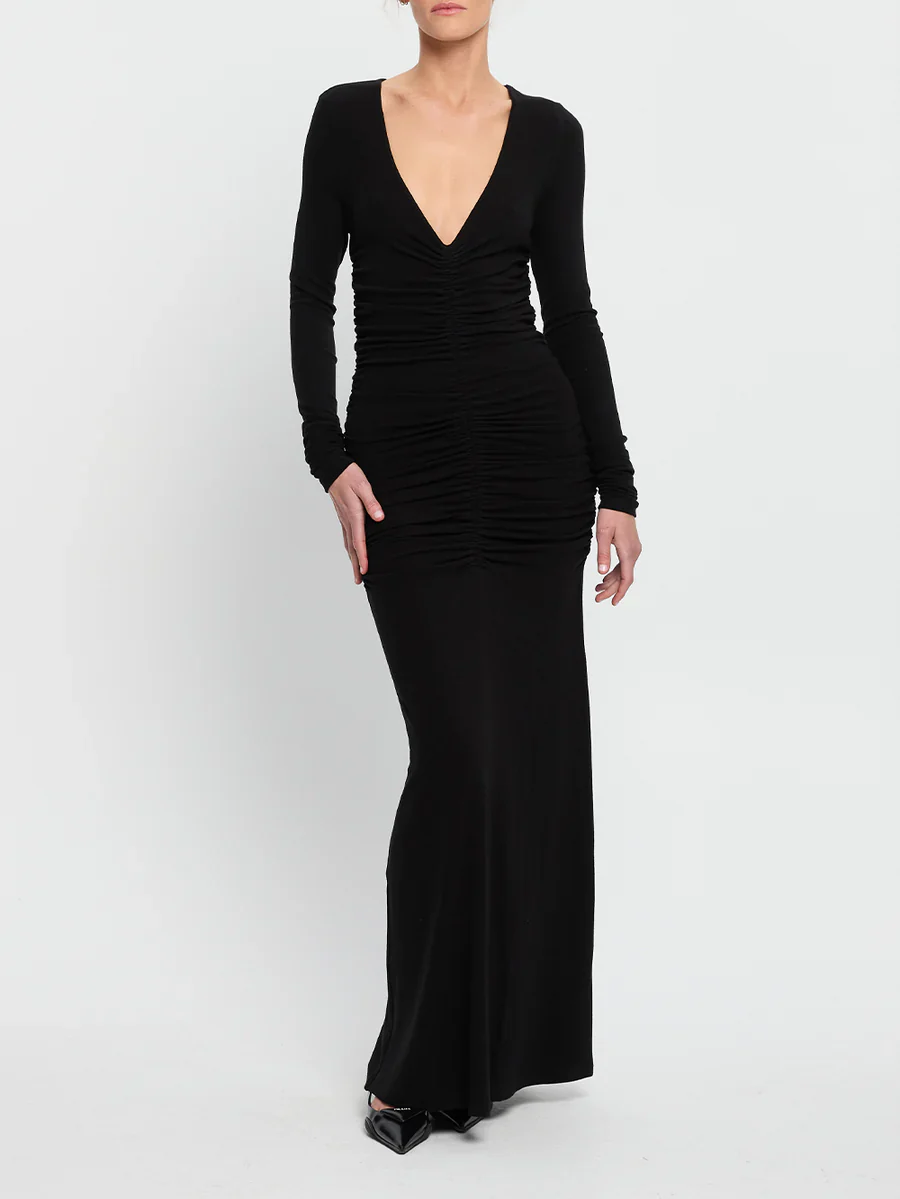 KIVARI - AMAL MIDI DRESS (BLACK) - Image 6