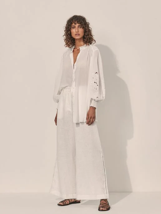KIVARI - Amber Embroidered Tunic (White) - Image 3