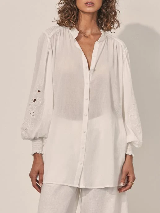 KIVARI - Amber Embroidered Tunic (White) - Image 5