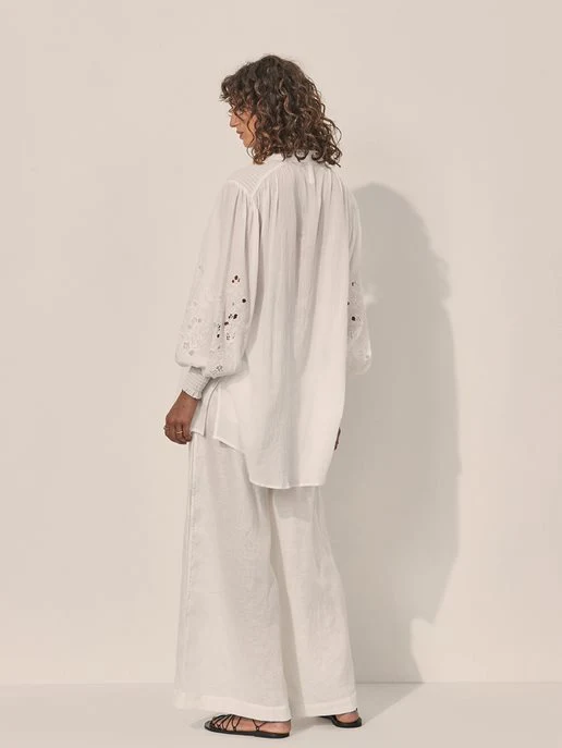 KIVARI - Amber Embroidered Tunic (White) - Image 6