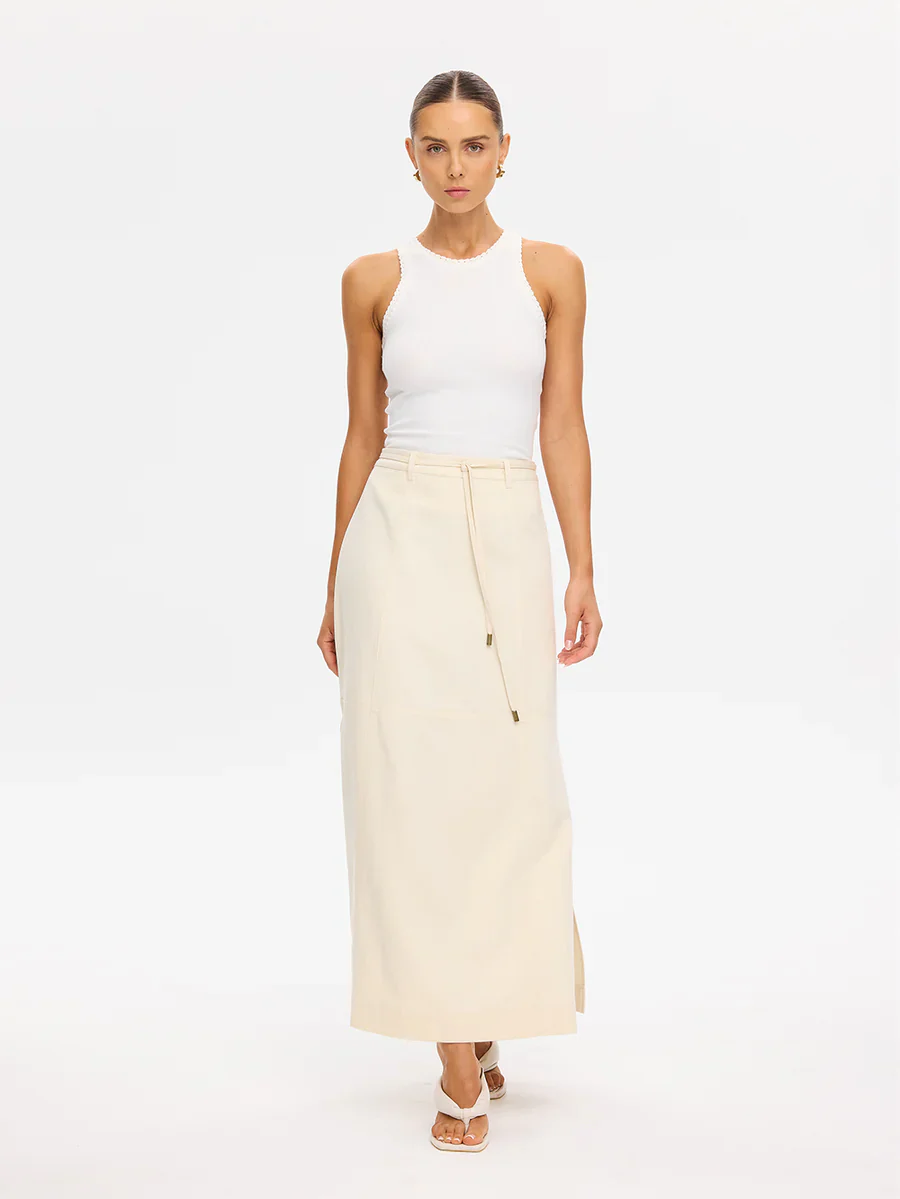 KIVARI - AMELIA MAXI SKIRT (CREAM) - Image 2