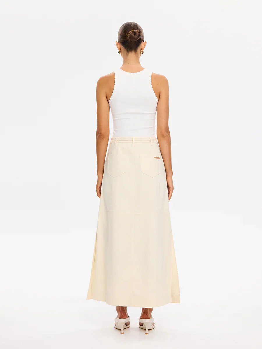 KIVARI - AMELIA MAXI SKIRT (CREAM) - Image 4