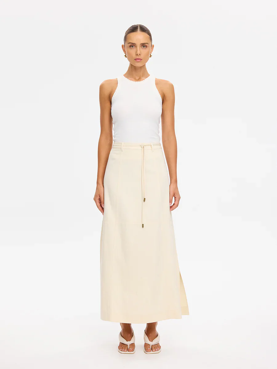 KIVARI - AMELIA MAXI SKIRT (CREAM) - Image 5