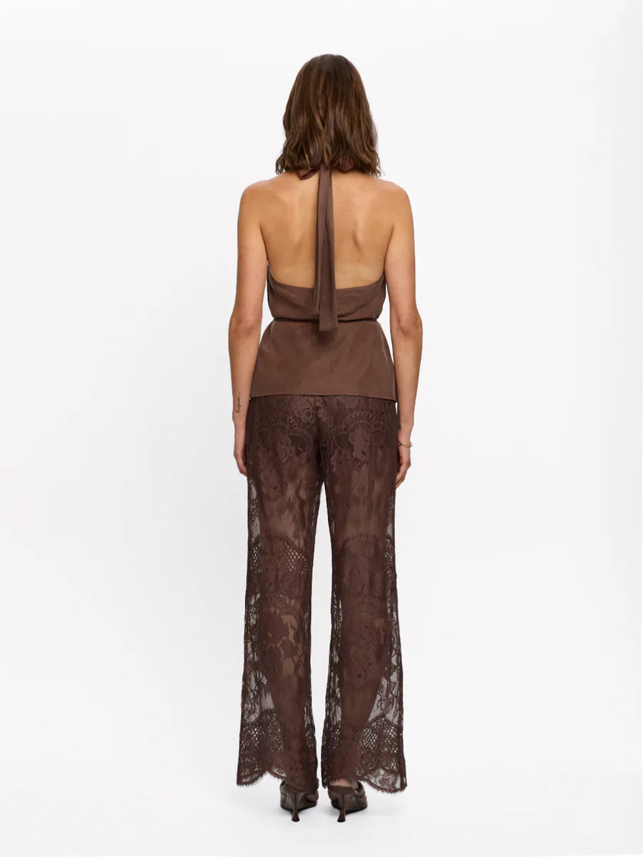 KIVARI - ARABELLA HALTER TOP (CHOCOLATE) - Image 6
