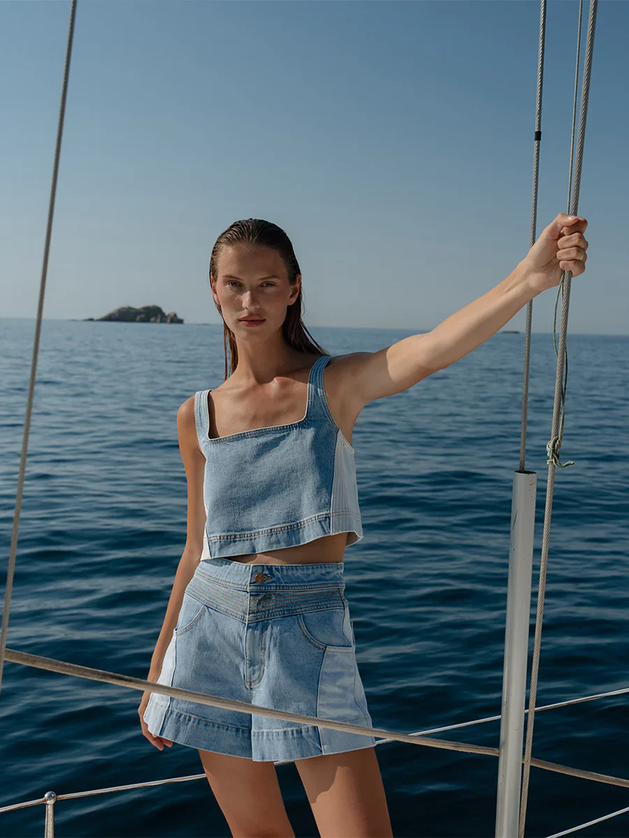 KIVARI - CARLA DENIM SHORT (TWO TONE WASH) - Image 2