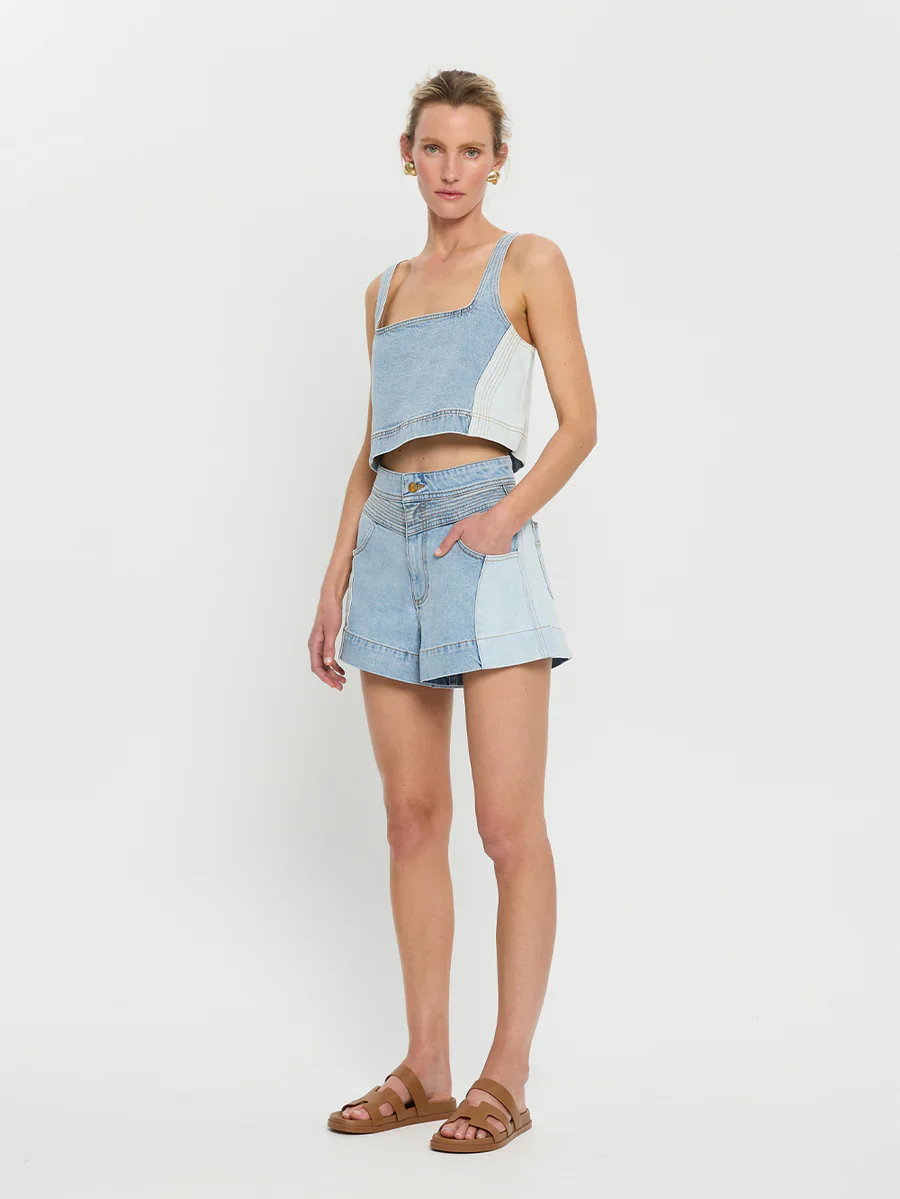 KIVARI - CARLA DENIM SHORT (TWO TONE WASH) - Image 3