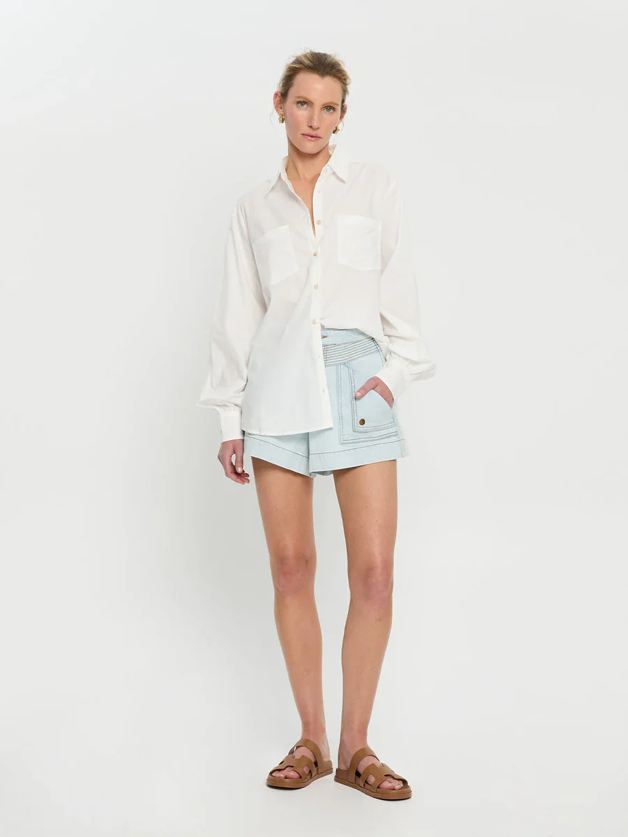 KIVARI - CELENE DENIM SHORT (PALE INDIGO BLUE) - Image 8