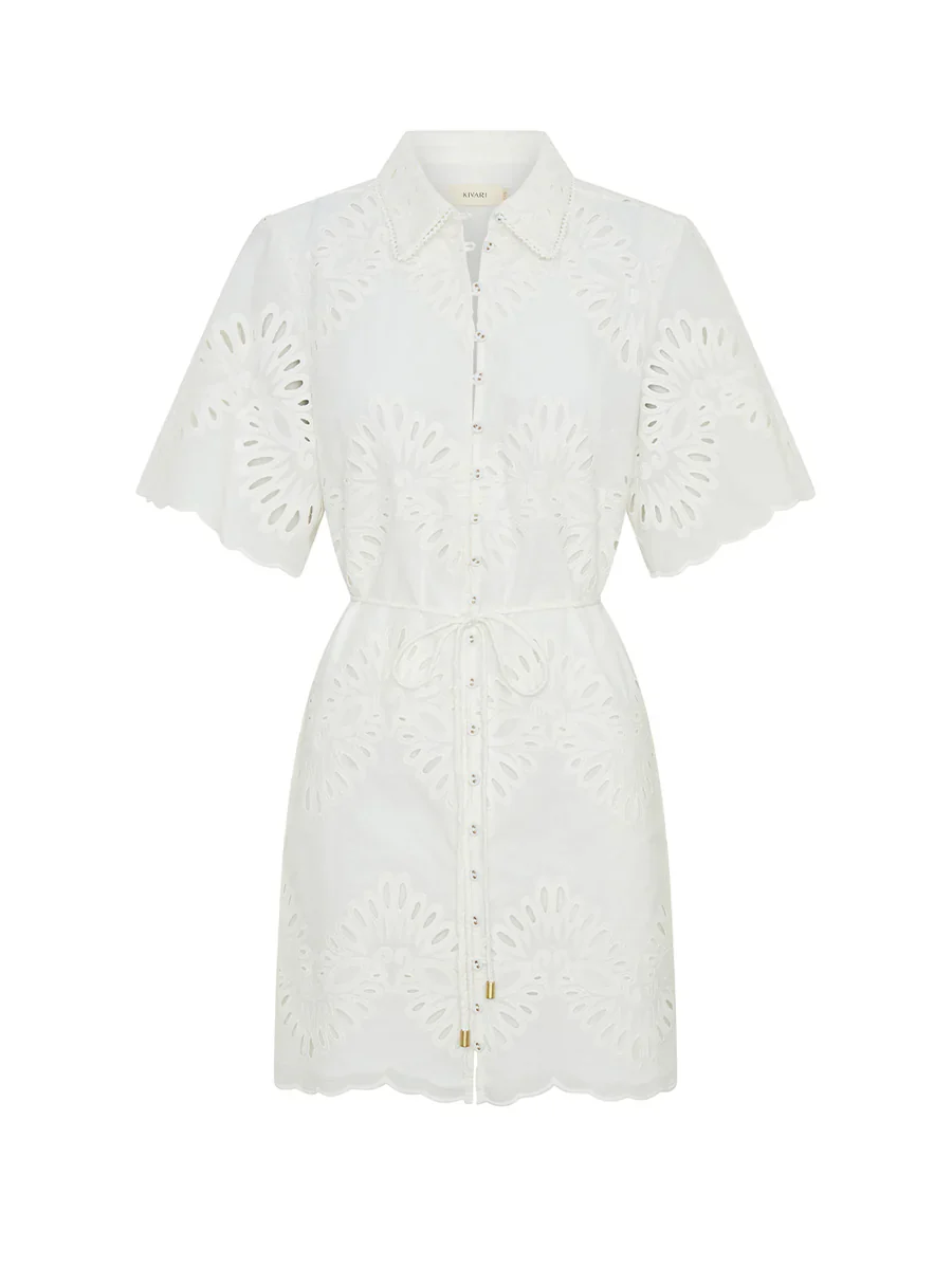 KIVARI - DANIELLE MINI SHIRT DRESS (IVORY)