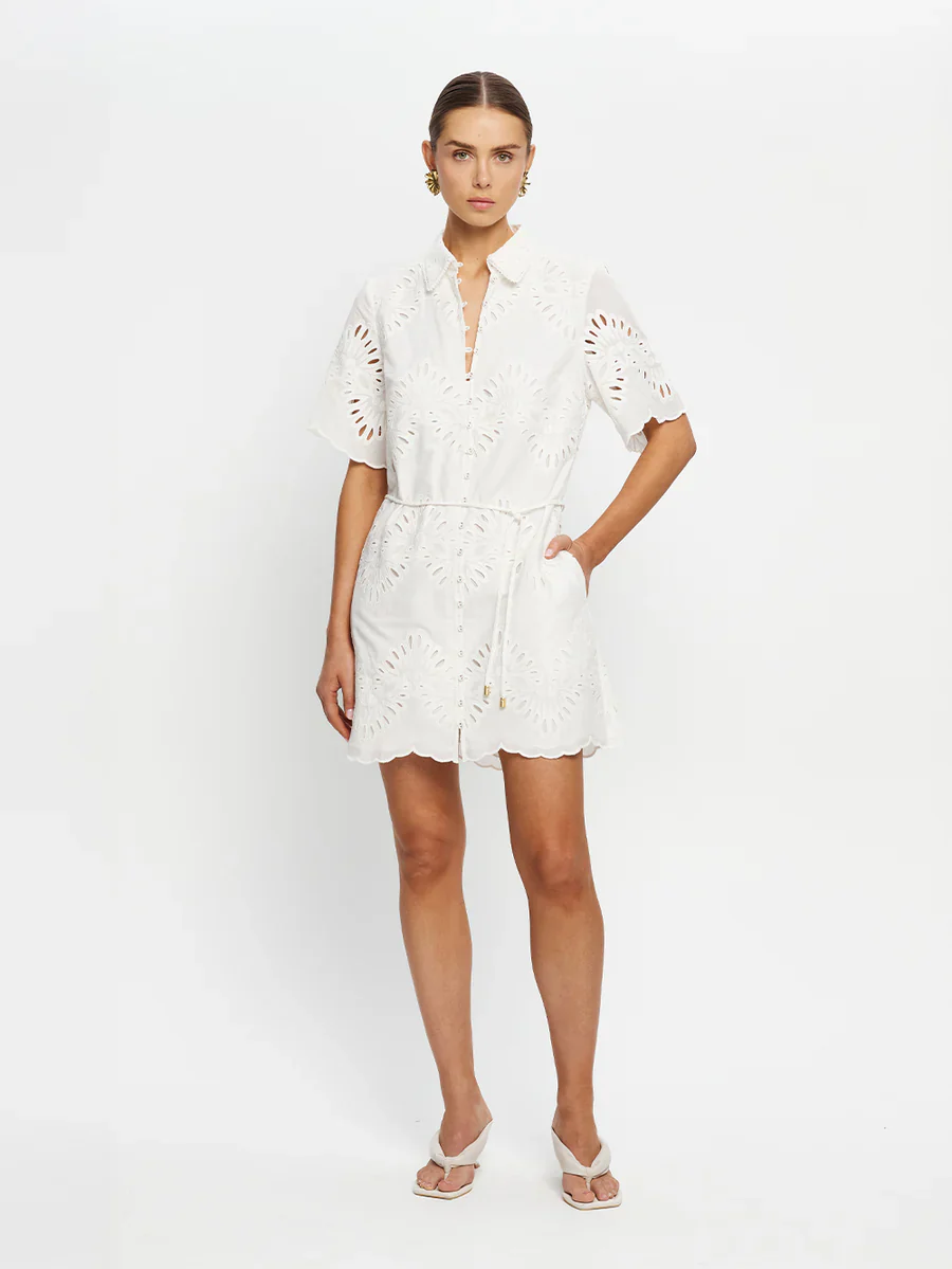 KIVARI - DANIELLE MINI SHIRT DRESS (IVORY) - Image 2