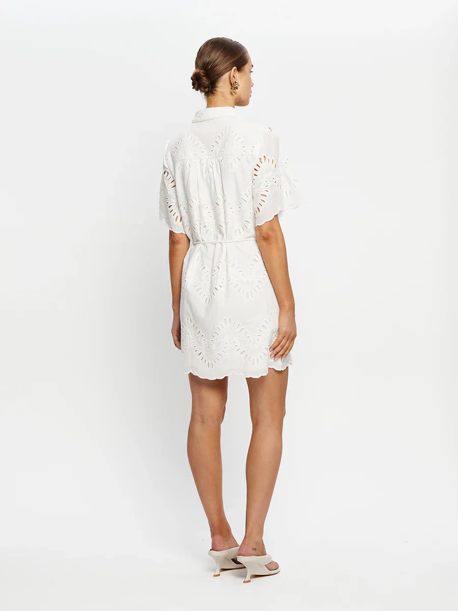 KIVARI - DANIELLE MINI SHIRT DRESS (IVORY) - Image 3