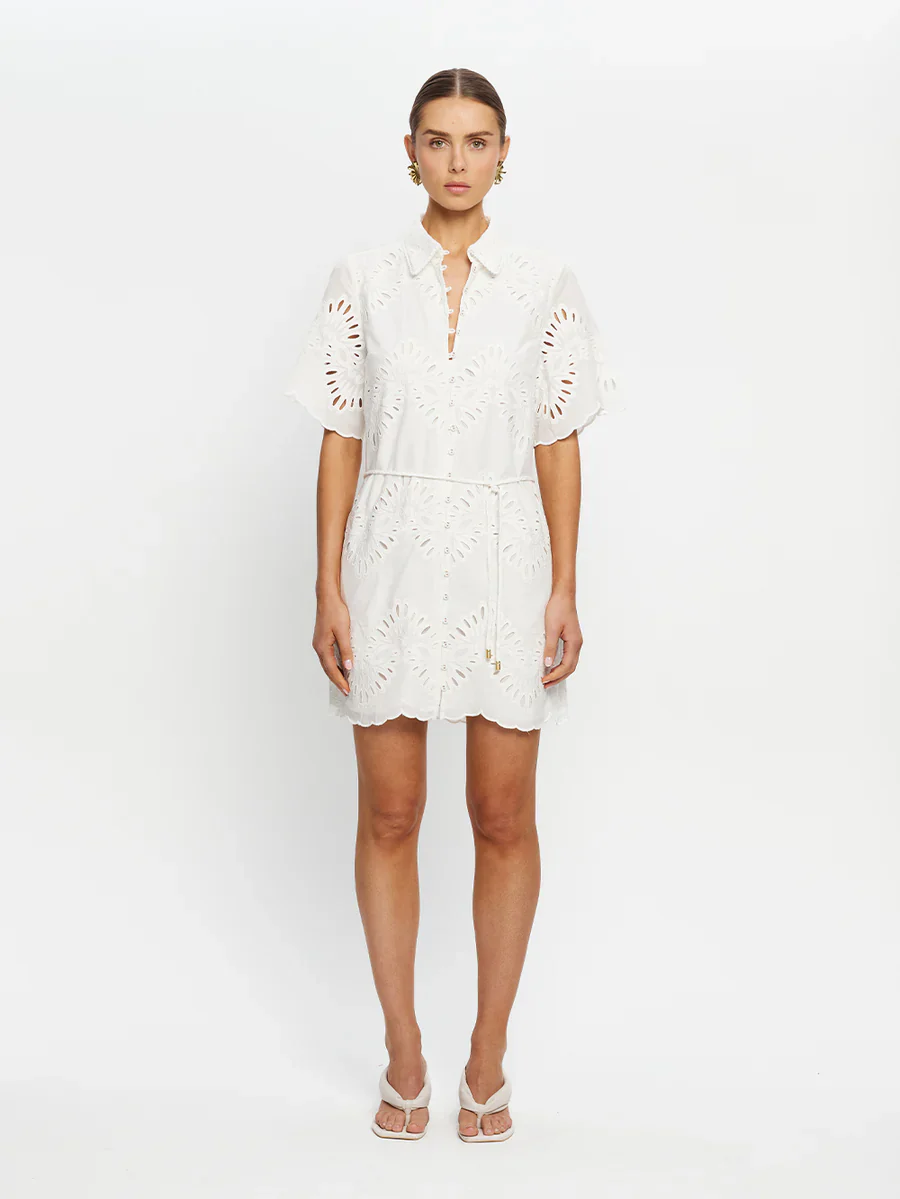 KIVARI - DANIELLE MINI SHIRT DRESS (IVORY) - Image 4