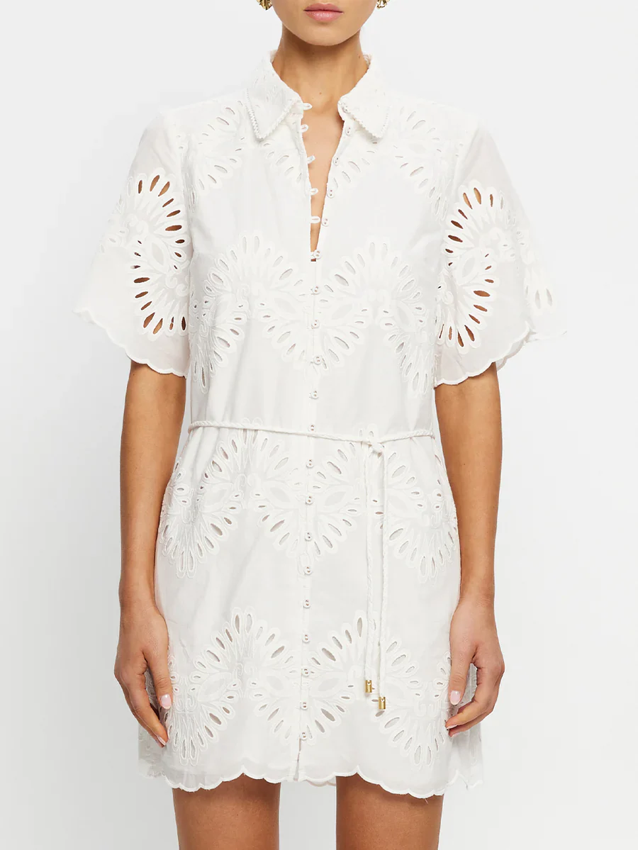 KIVARI - DANIELLE MINI SHIRT DRESS (IVORY) - Image 6