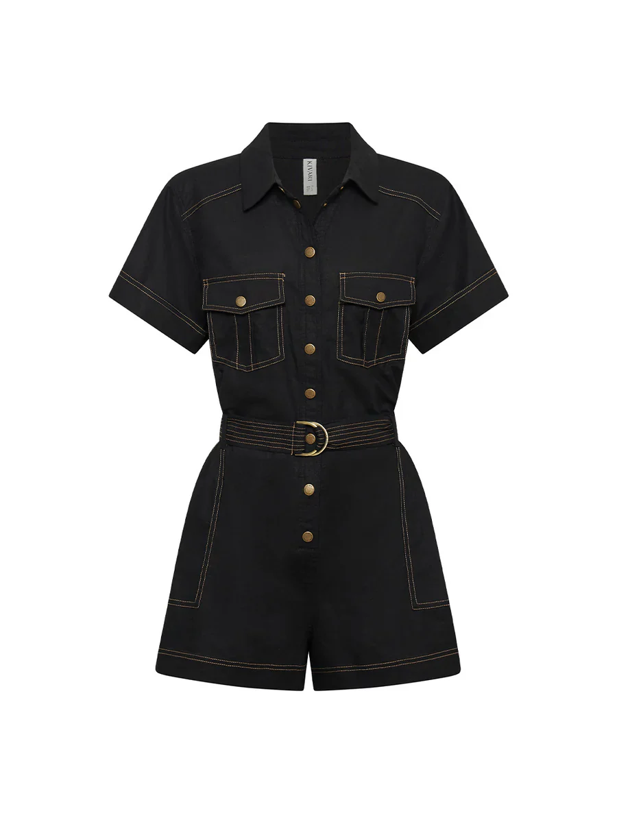 KIVARI - EBONY PLAYSUIT (BLACK)