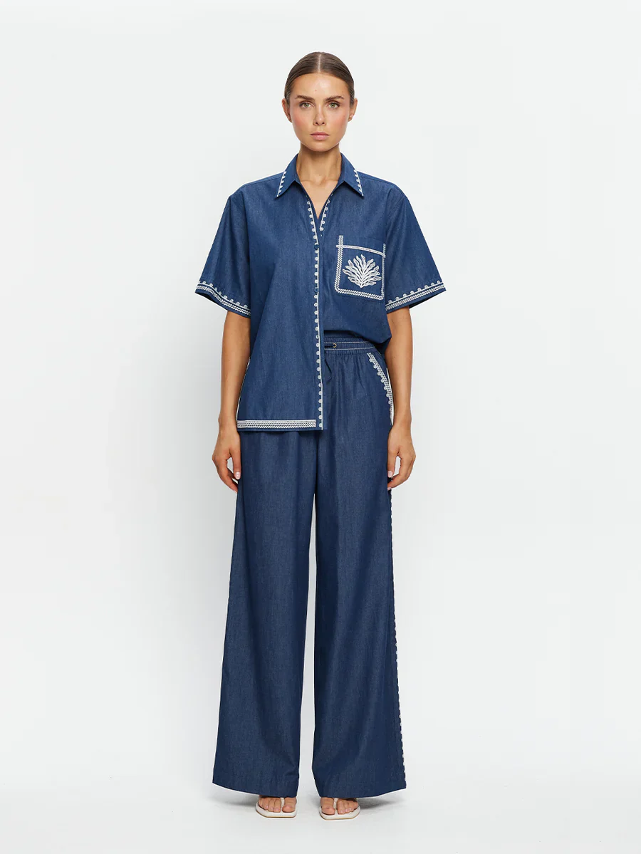 KIVARI - EMILE CHAMBRAY PANT (INDIGO) - Image 2