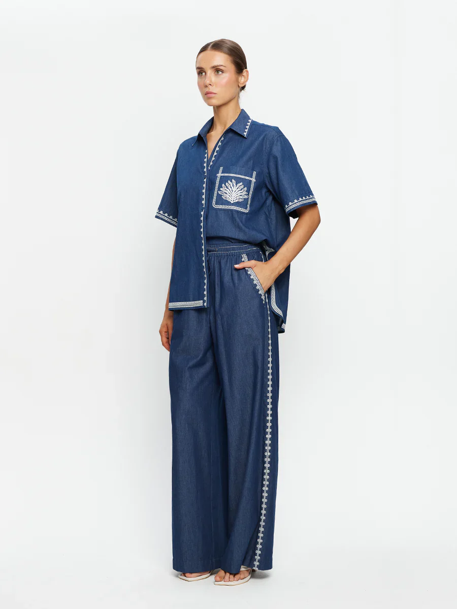 KIVARI - EMILE CHAMBRAY PANT (INDIGO) - Image 3