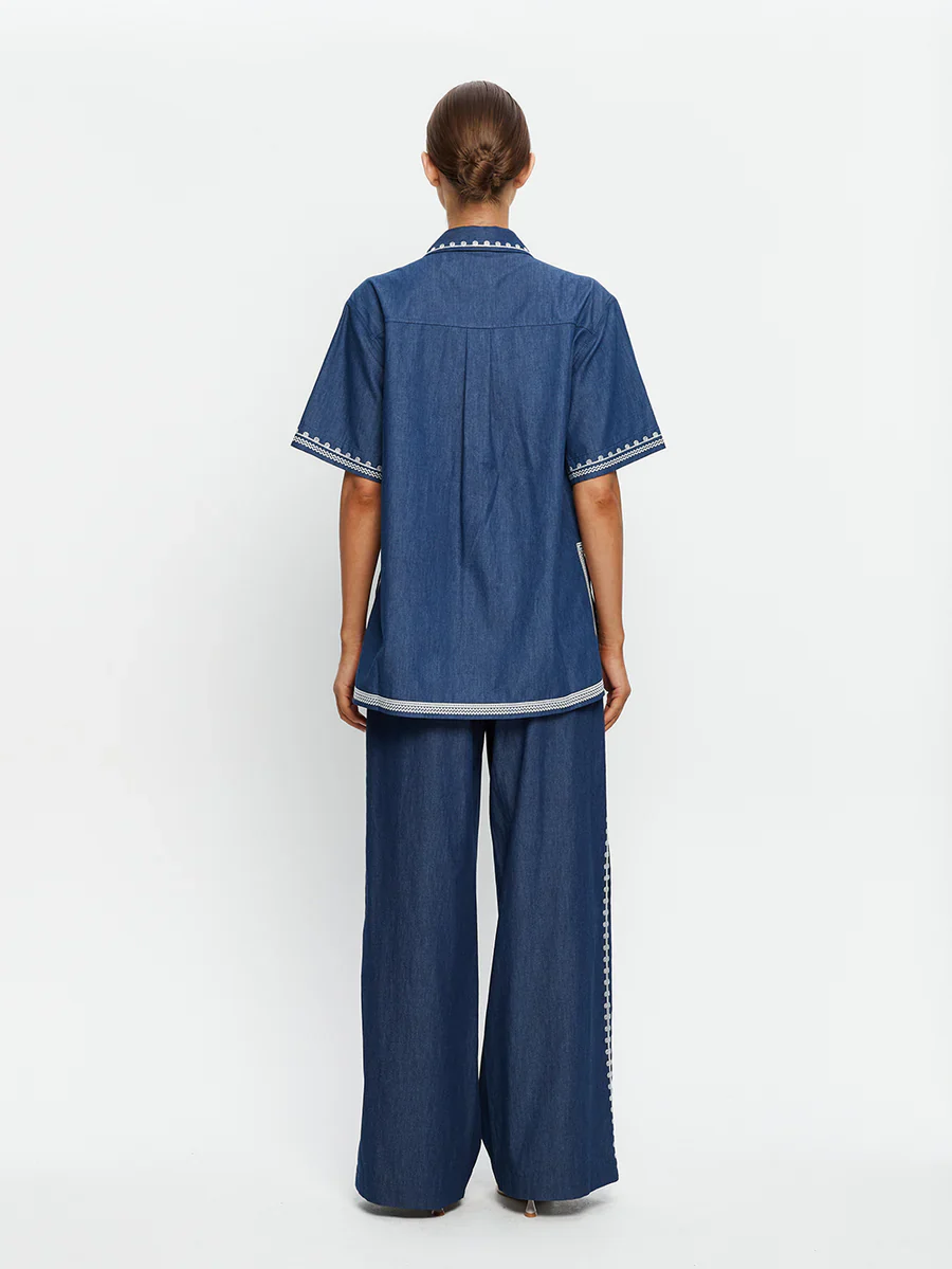 KIVARI - EMILE CHAMBRAY PANT (INDIGO) - Image 4