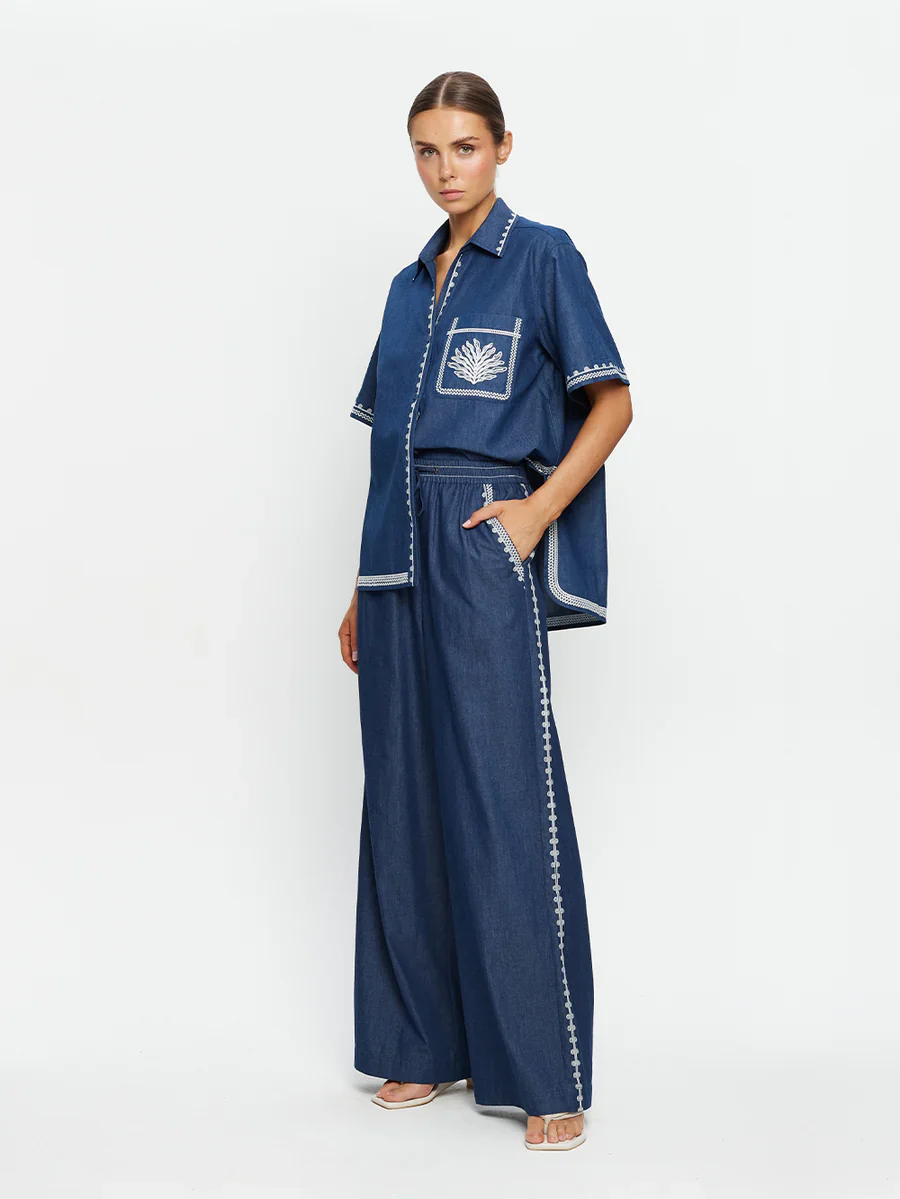KIVARI - EMILE CHAMBRAY PANT (INDIGO) - Image 6