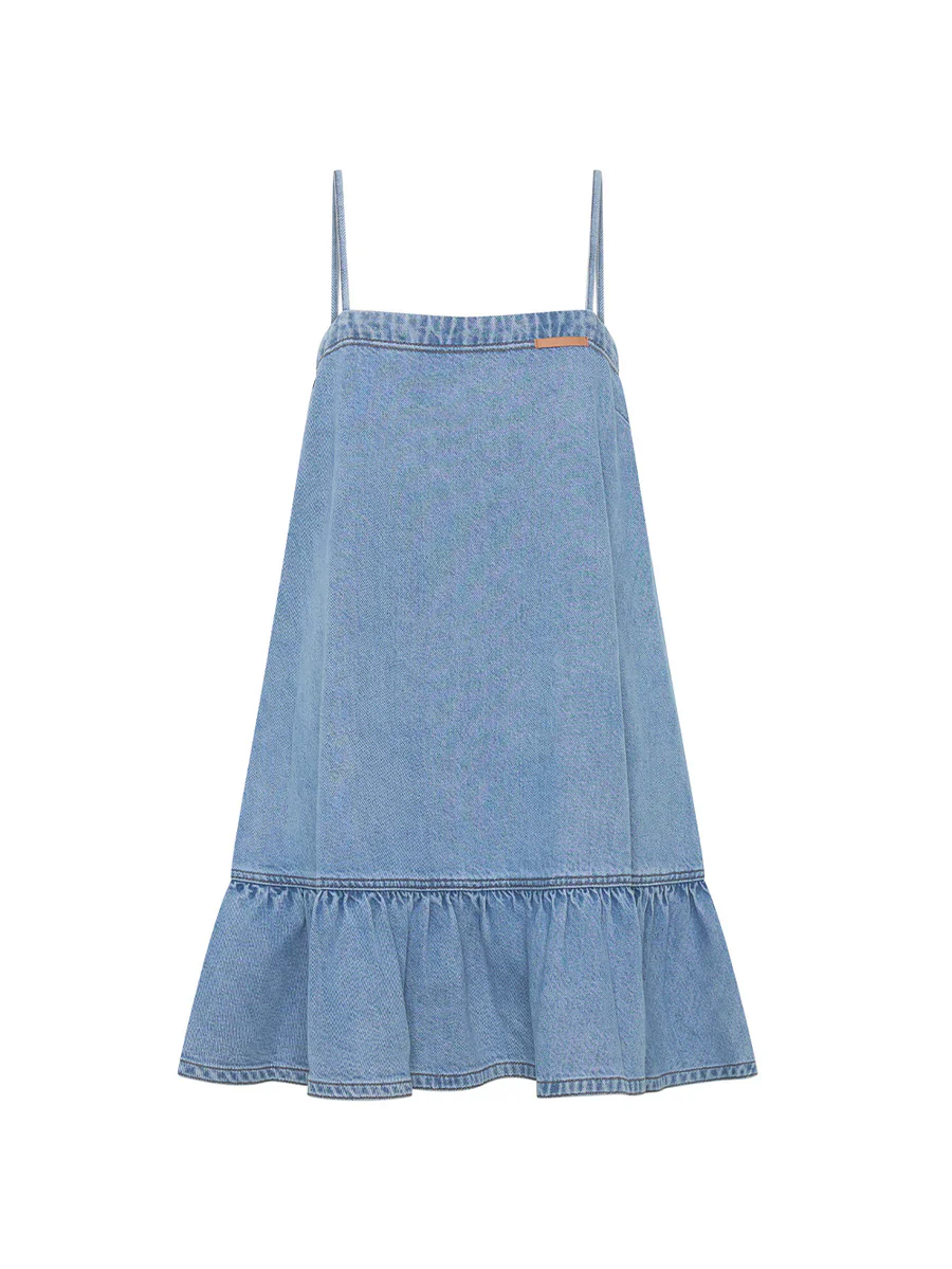 KIVARI - EMILIE DENIM STRAPPY MINI DRESS