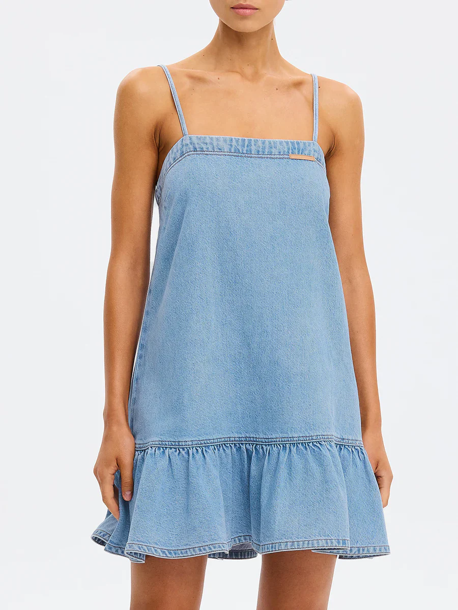 KIVARI - EMILIE DENIM STRAPPY MINI DRESS - Image 8
