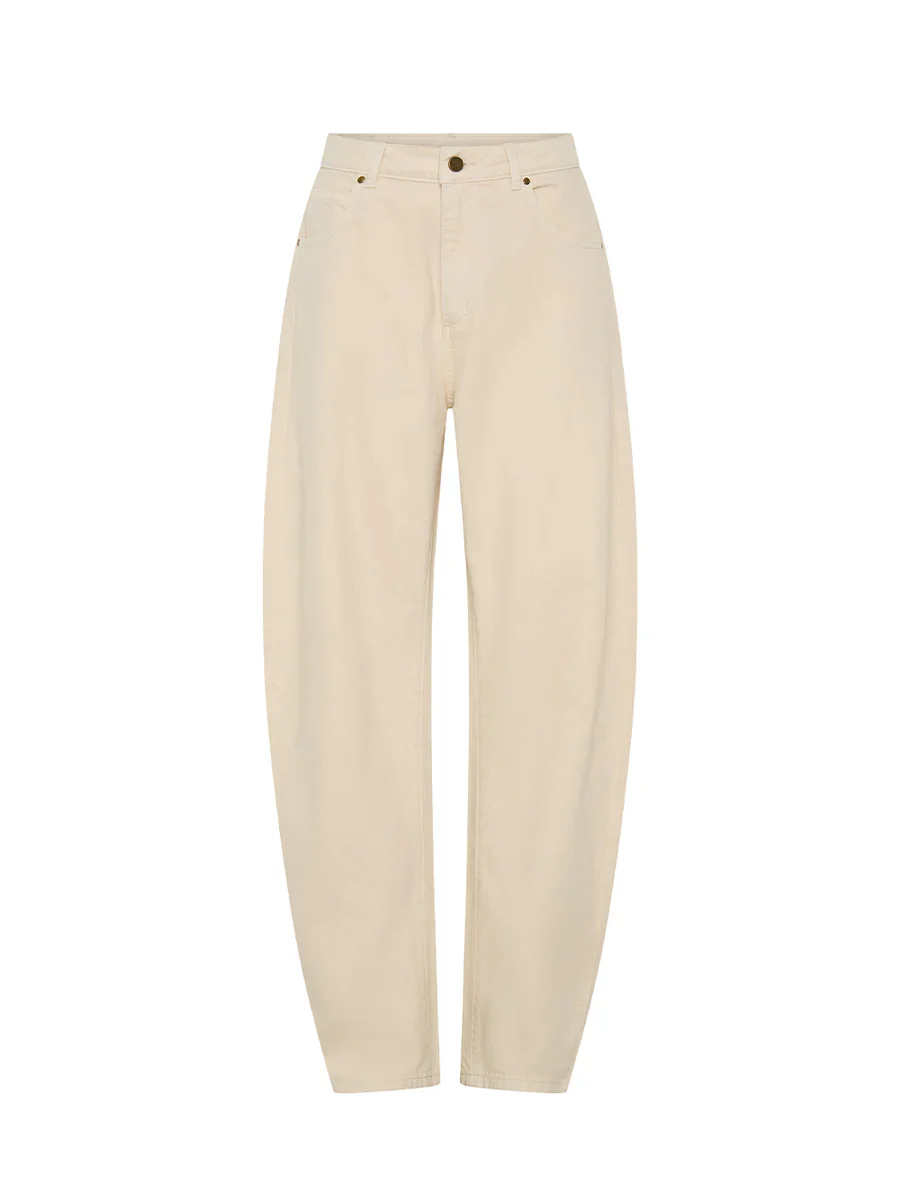 KIVARI - EVITA DENIM BARREL JEAN (CREAM)