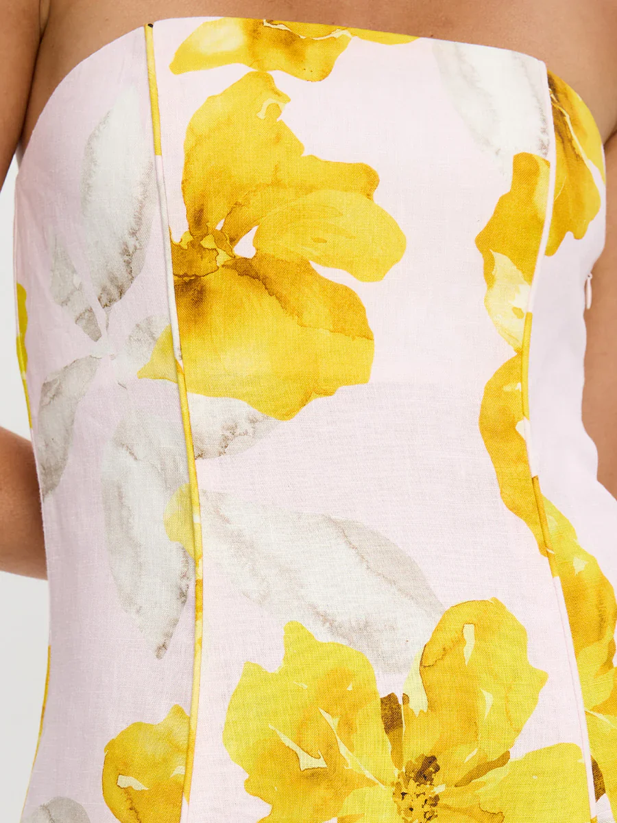 KIVARI - FRANCINE STRAPLESS MAXI DRESS (PINK / YELLOW) - Image 6