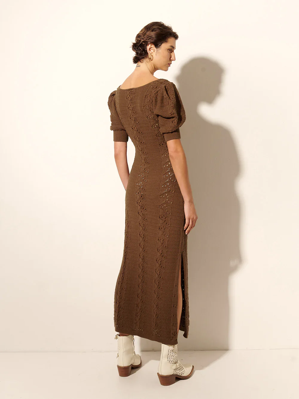KIVARI - HELENA KNIT MIDI DRESS (COCOA) - Image 3