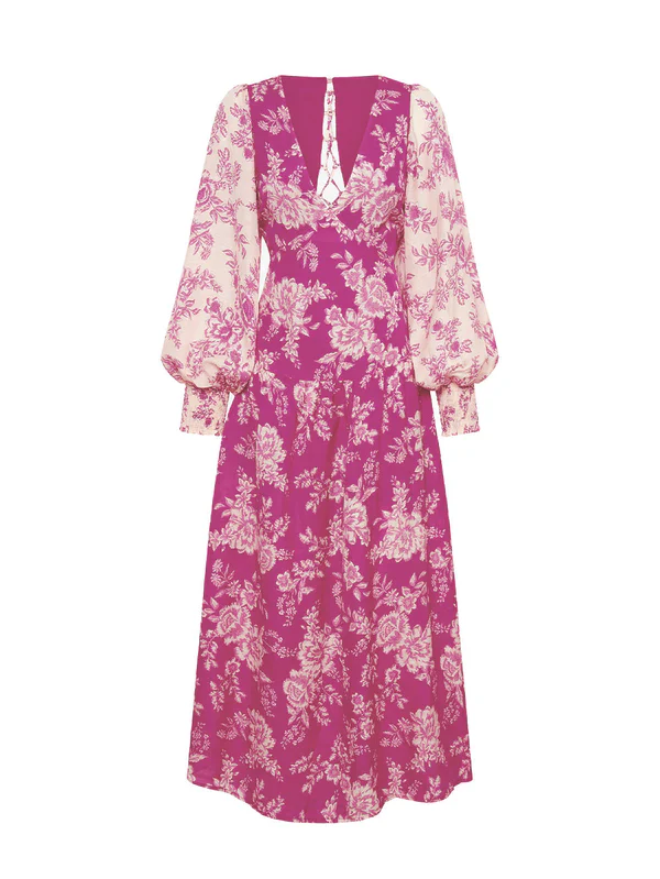 KIVARI - Maeve Maxi Dress (Magenta Floral)