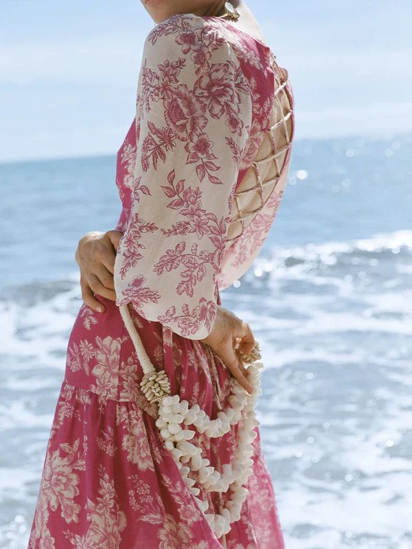 KIVARI - Maeve Maxi Dress (Magenta Floral) - Image 6