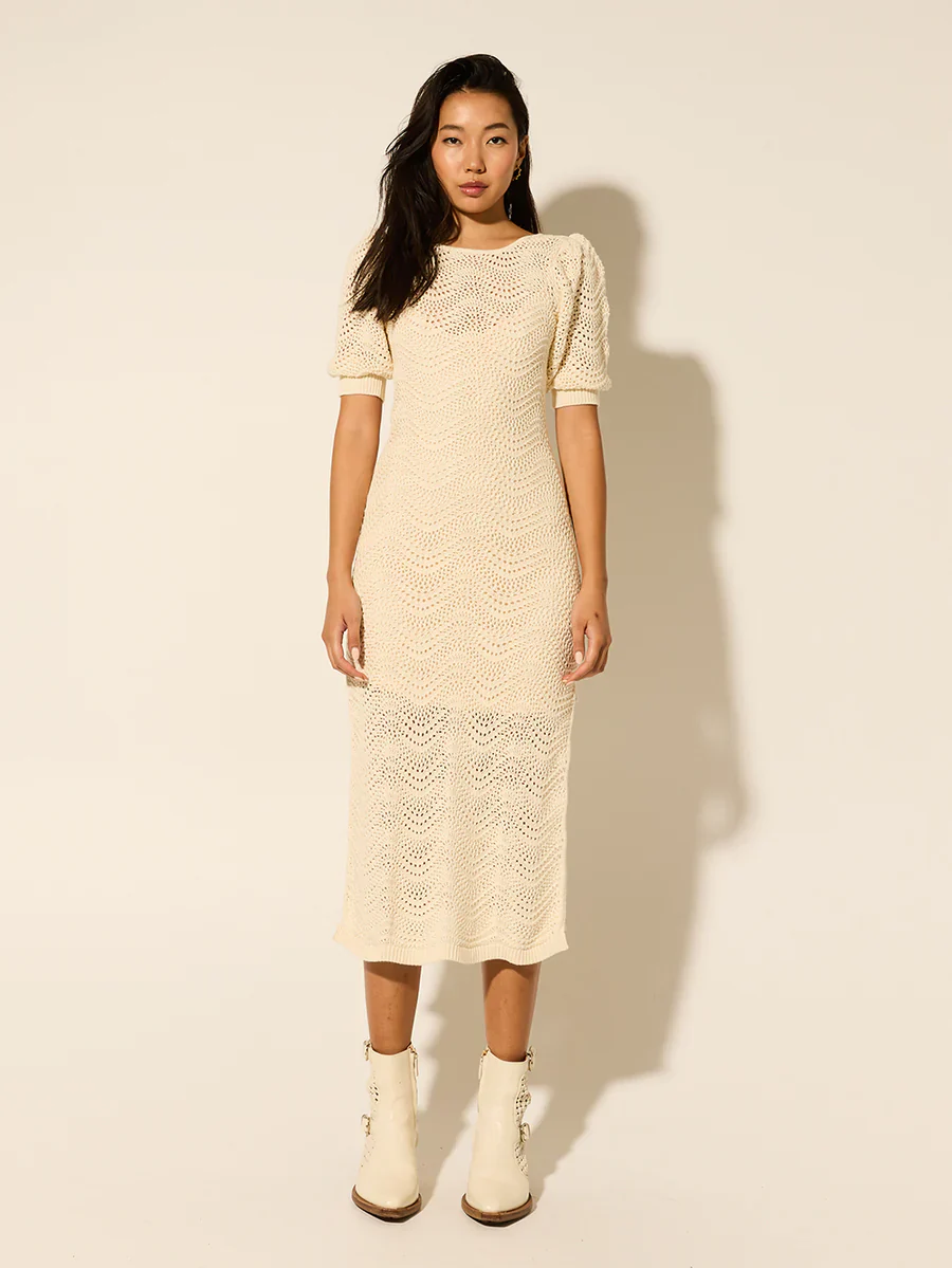 KIVARI - MARIANA KNIT MIDI DRESS (CREAM) - Image 2