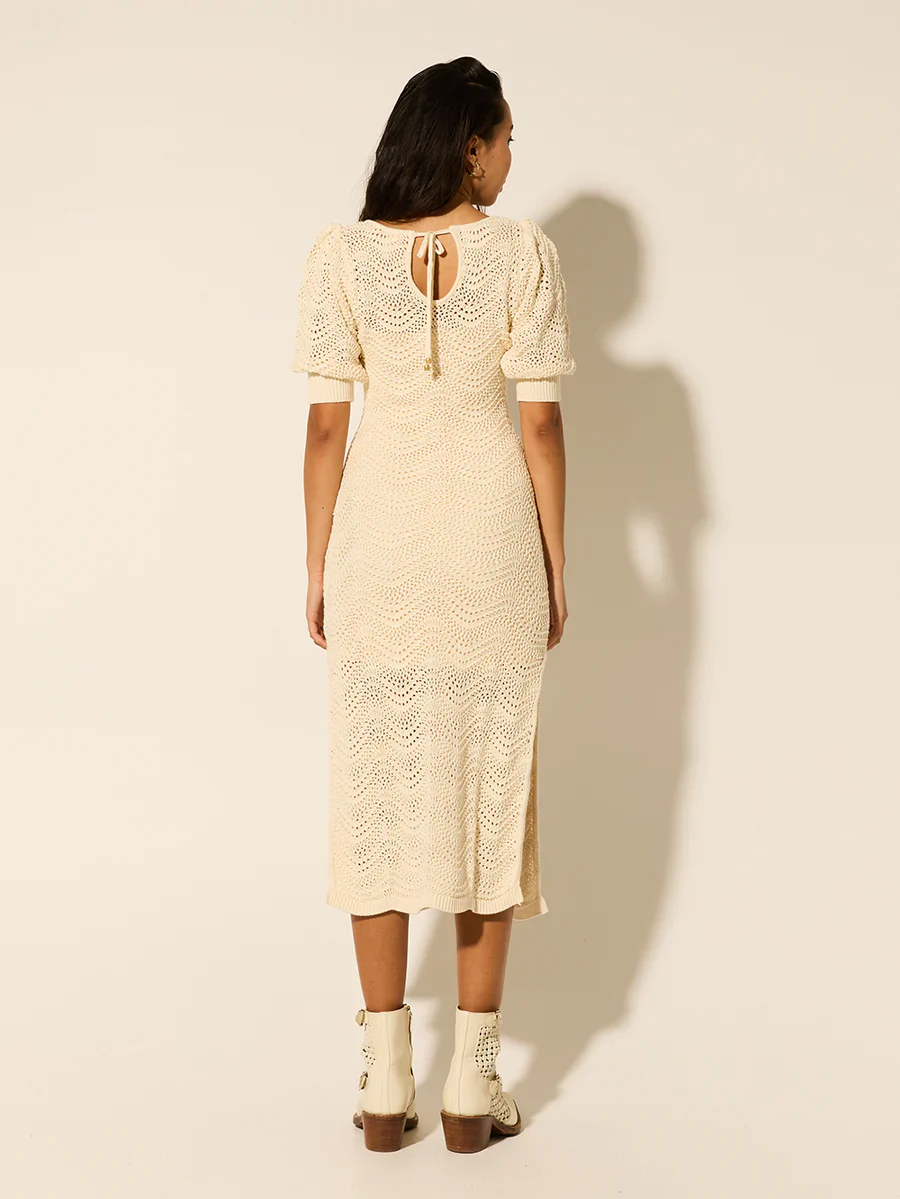 KIVARI - MARIANA KNIT MIDI DRESS (CREAM) - Image 4