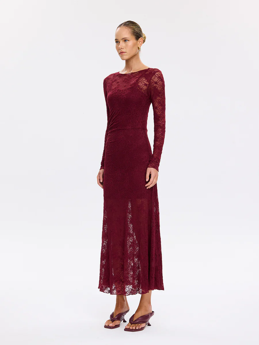 KIVARI - MARIE LACE MAXI DRESS (PLUM) - Image 5