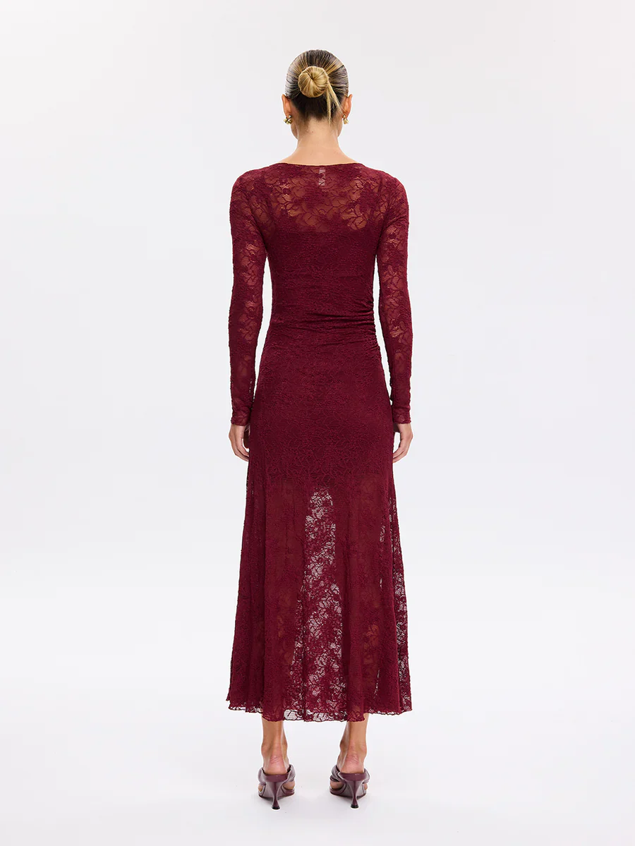 KIVARI - MARIE LACE MAXI DRESS (PLUM) - Image 6