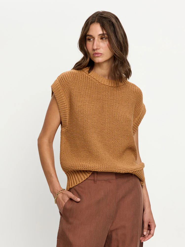 KIVARI - OLESIA KNIT VEST (TAN) - Image 2