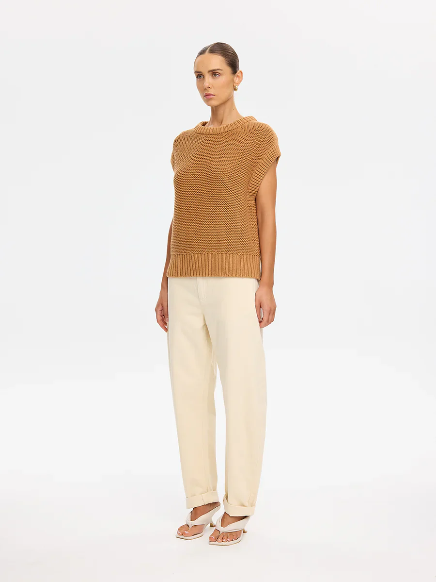KIVARI - OLESIA KNIT VEST (TAN) - Image 3