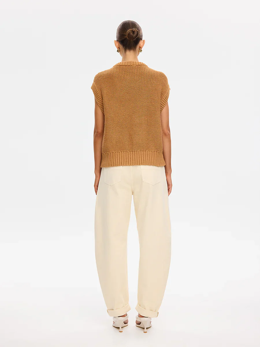 KIVARI - OLESIA KNIT VEST (TAN) - Image 4