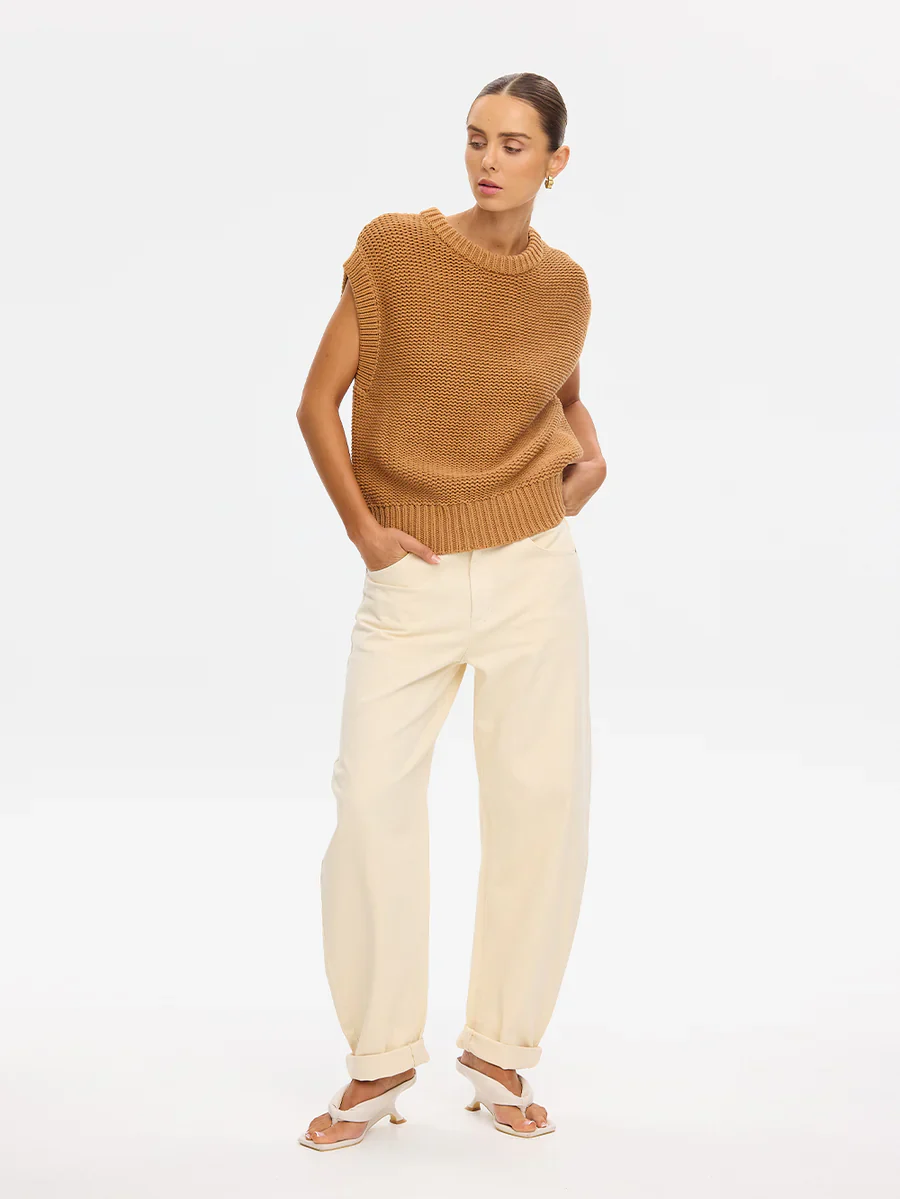 KIVARI - OLESIA KNIT VEST (TAN) - Image 5