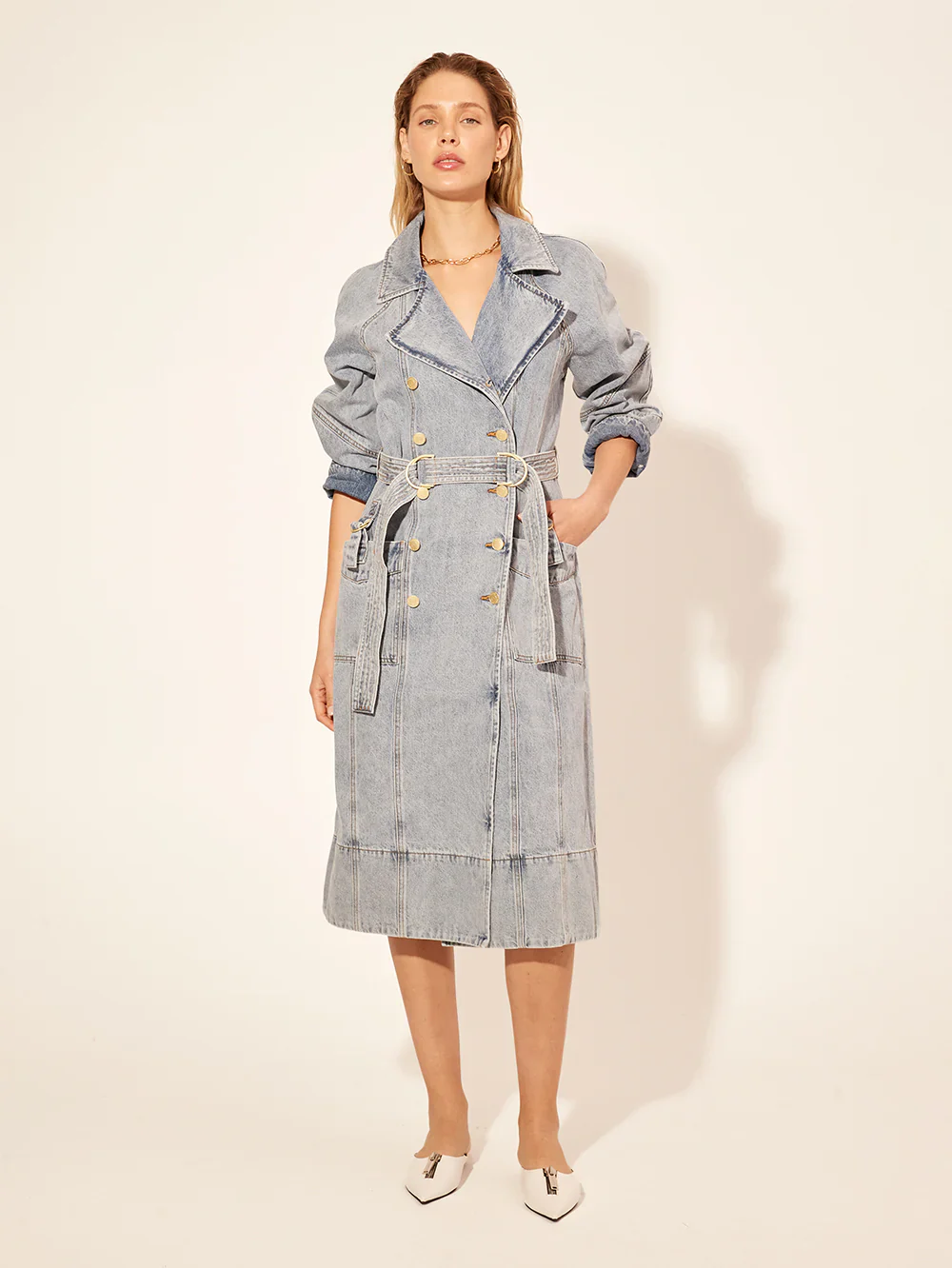 KIVARI - OLIVIA DENIM TRENCH COAT - Image 3
