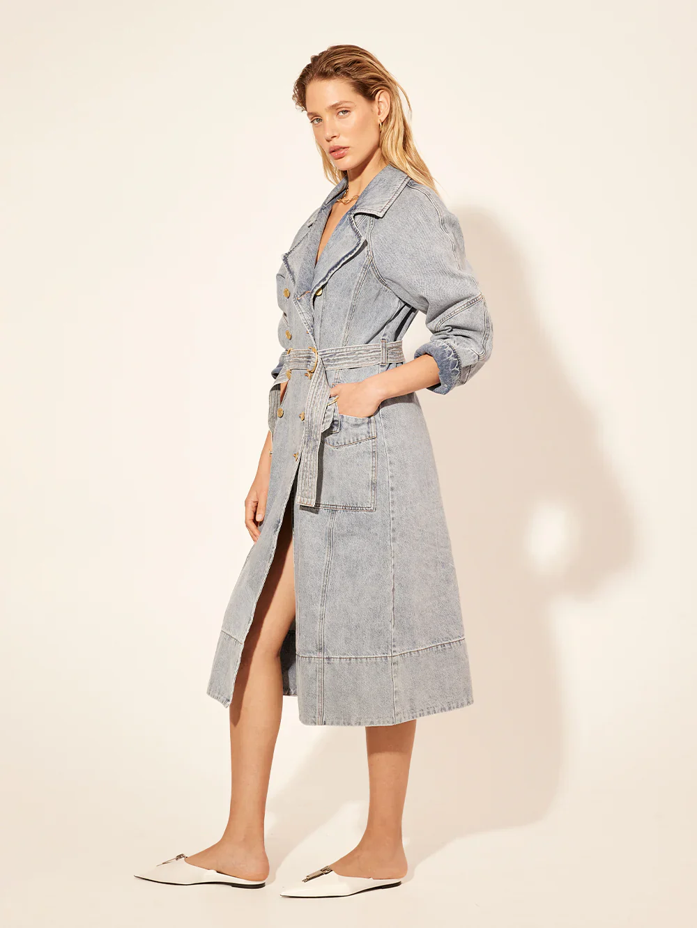 KIVARI - OLIVIA DENIM TRENCH COAT - Image 4