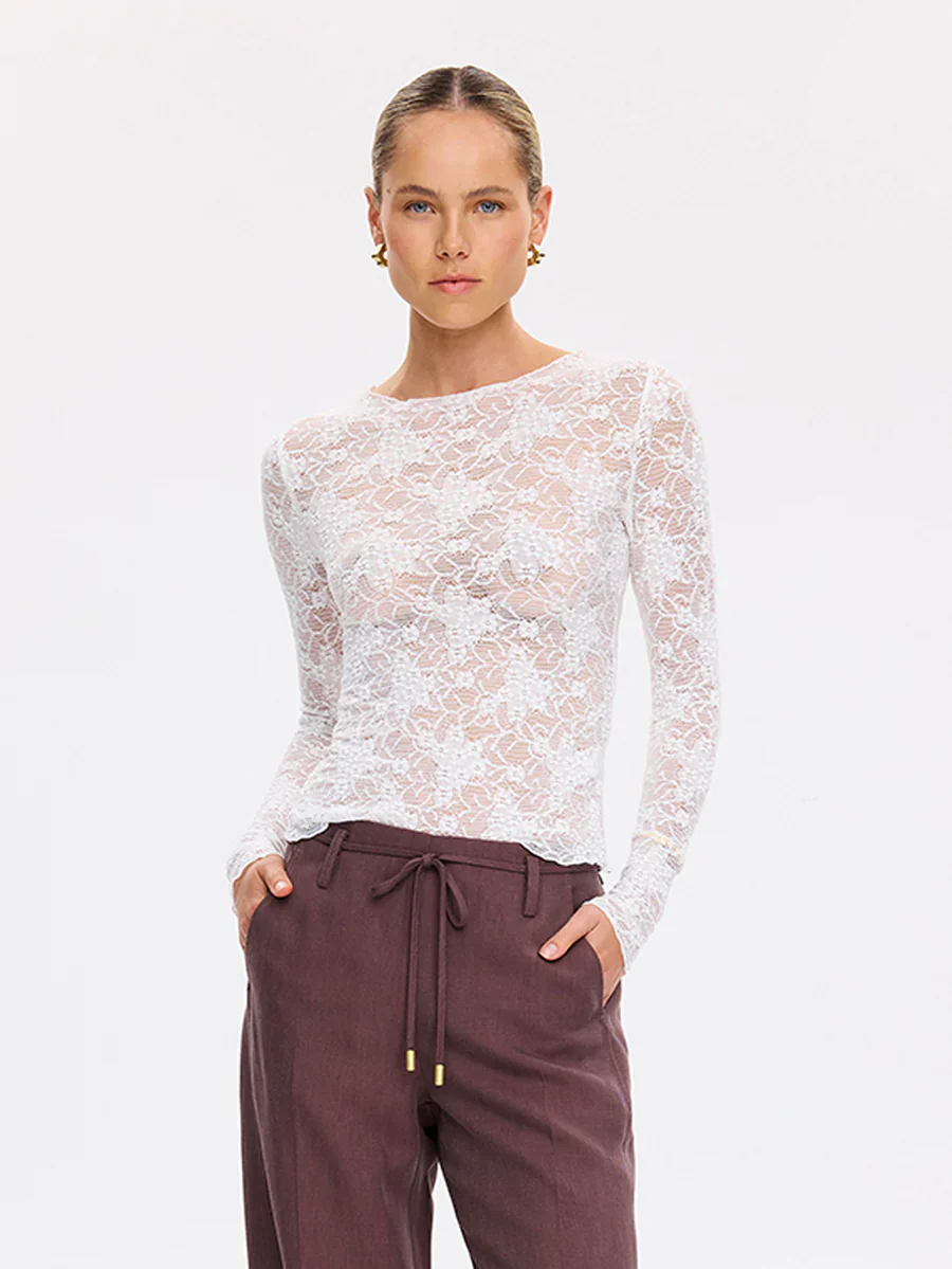 KIVARI - VICTORIA LACE TOP (CREAM) - Image 6