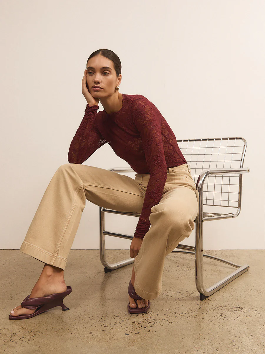 KIVARI - VICTORIA LACE TOP (PLUM) - Image 2